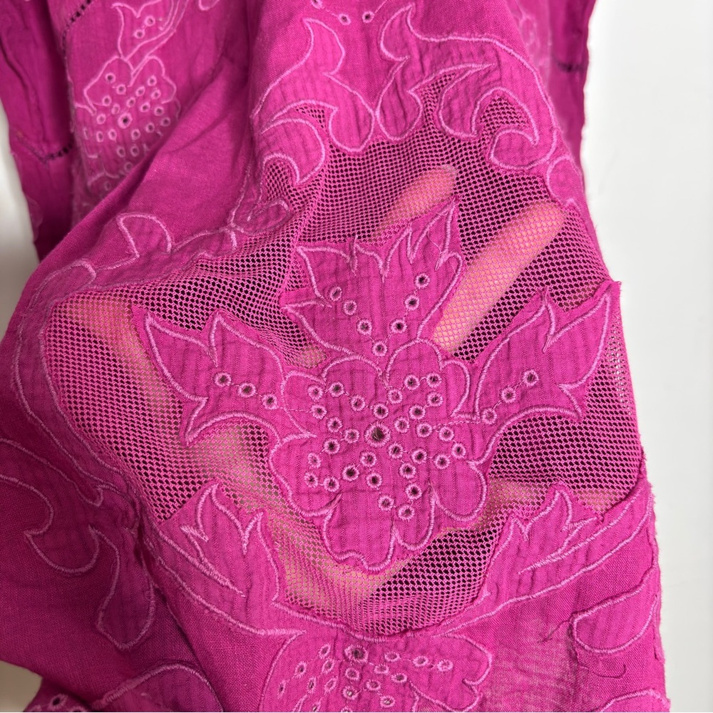 Free‎ People Short Sleeve Serenity Dress in Fuchsia Dragonfruit Punch Size M NWT - Picture 6 of 15